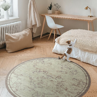 Runder vinyl teppich Verblasste Blumenmotive