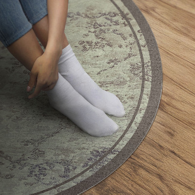 Runder vinyl teppich Verblasste Blumenmotive