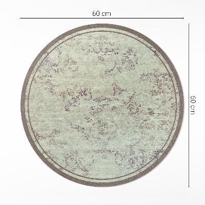 Runder vinyl teppich Verblasste Blumenmotive