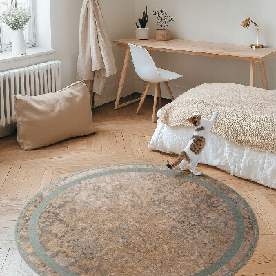 Runder vinyl teppich Verblasstes dekoratives Vintage-Muster