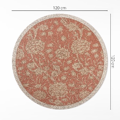 Runder pvc teppich Gestickte Blumen im Vintage-Stil