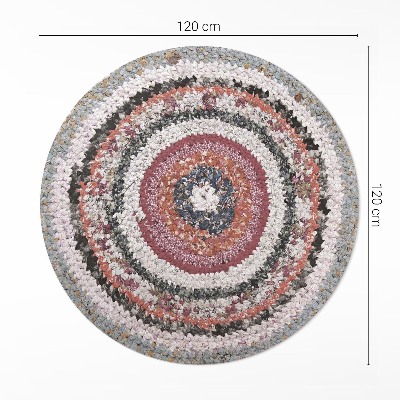 Runder vinyl teppich Gestricktes Vintage-Muster