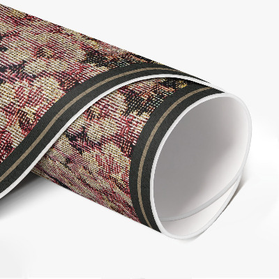 Runder vinyl teppich läufer Retro Vintage getragene Blumen