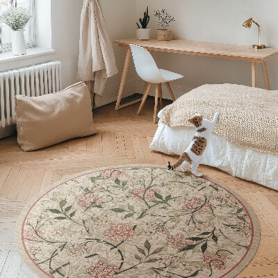 Runder vinyl teppich Zarte Boho-Vegetation