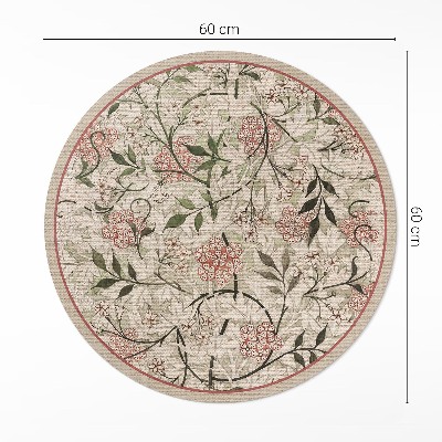 Runder vinyl teppich Zarte Boho-Vegetation
