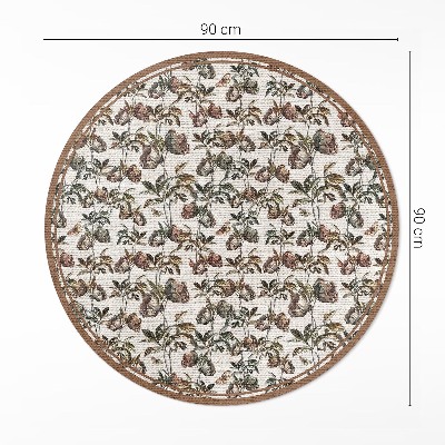 Runder vinyl teppich läufer Feine dekorative Vintage-Zweige