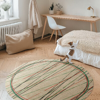 Runder pvc teppich Bunte Linien auf Stoff