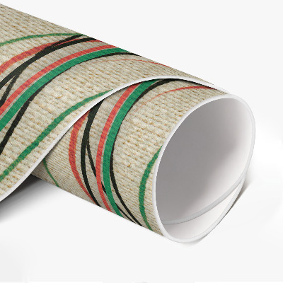 Runder pvc teppich Bunte Linien auf Stoff