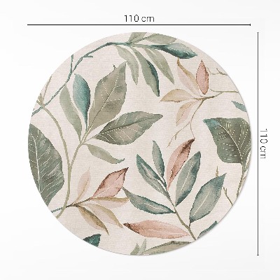 Runder pvc teppich Zarte Boho-Blätter