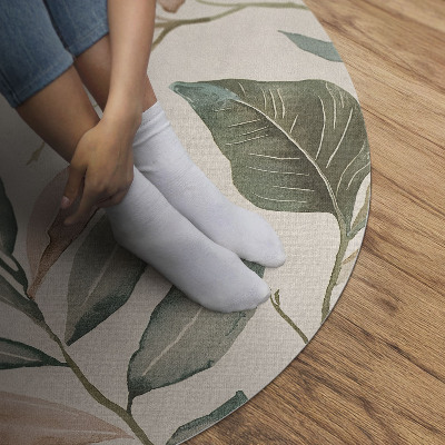 Runder pvc teppich Zarte Boho-Blätter