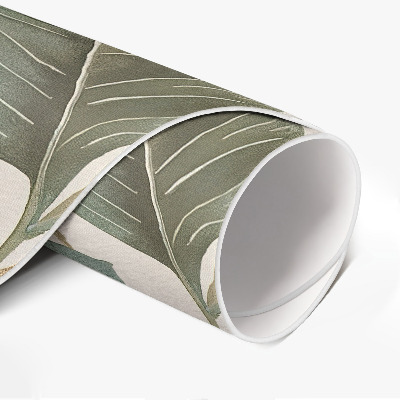 Runder pvc teppich Zarte Boho-Blätter