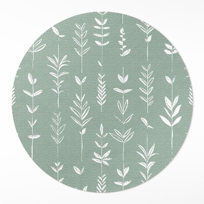 Runder teppich pvc Winzige Boho-Pflanzen zarte Blätter
