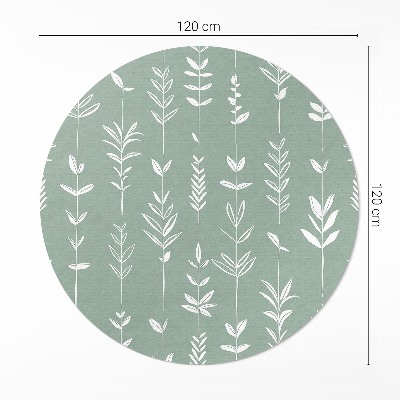 Runder teppich pvc Winzige Boho-Pflanzen zarte Blätter