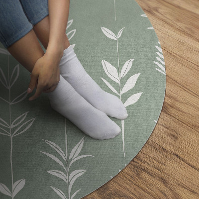 Runder teppich pvc Winzige Boho-Pflanzen zarte Blätter