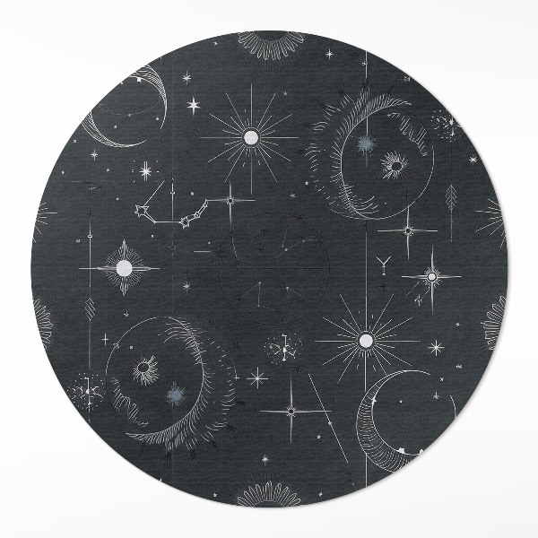 Runder teppich auf pvc Universum Astrologie Sternbilder Monde