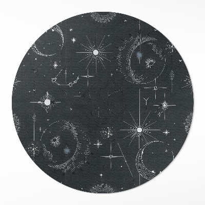 Runder teppich auf pvc Universum Astrologie Sternbilder Monde