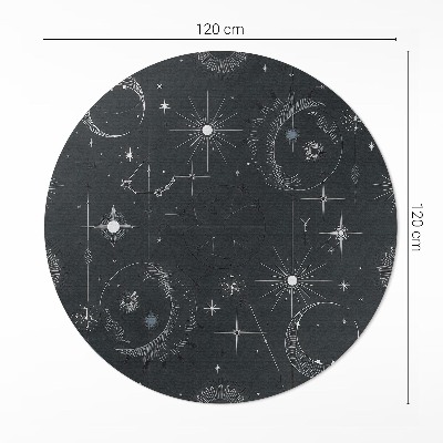 Runder teppich auf pvc Universum Astrologie Sternbilder Monde