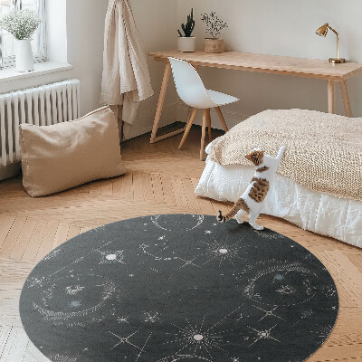 Runder teppich auf pvc Universum Astrologie Sternbilder Monde