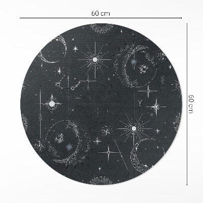 Runder teppich auf pvc Universum Astrologie Sternbilder Monde