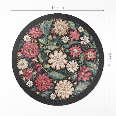 Runder pvc teppich Feldblumen Pastell zarte Pflanzen