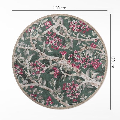 Runder teppich pvc Zweige mit Blättern und Blumen vintage