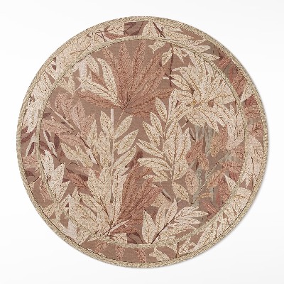 Runder teppich auf pvc Blätter im Boho-Vintage-Stil Vegetation