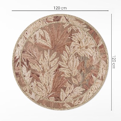 Runder teppich auf pvc Blätter im Boho-Vintage-Stil Vegetation