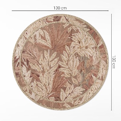 Runder teppich auf pvc Blätter im Boho-Vintage-Stil Vegetation