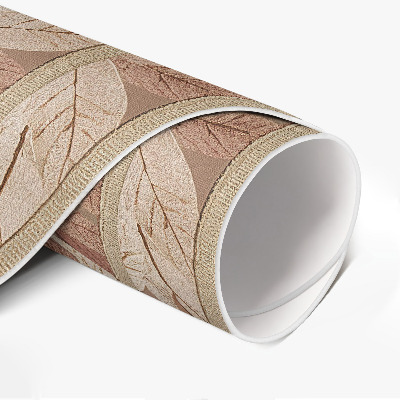 Runder teppich auf pvc Blätter im Boho-Vintage-Stil Vegetation