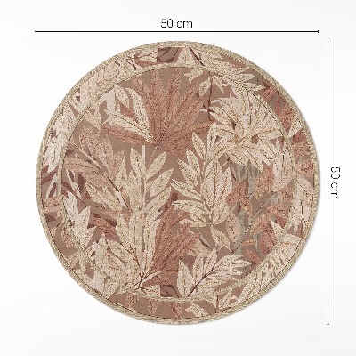 Runder teppich auf pvc Blätter im Boho-Vintage-Stil Vegetation