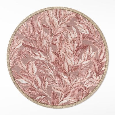 Runder pvc teppich Zarte pastellfarbene Blätter im Boho-Stil