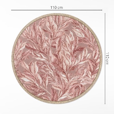 Runder pvc teppich Zarte pastellfarbene Blätter im Boho-Stil