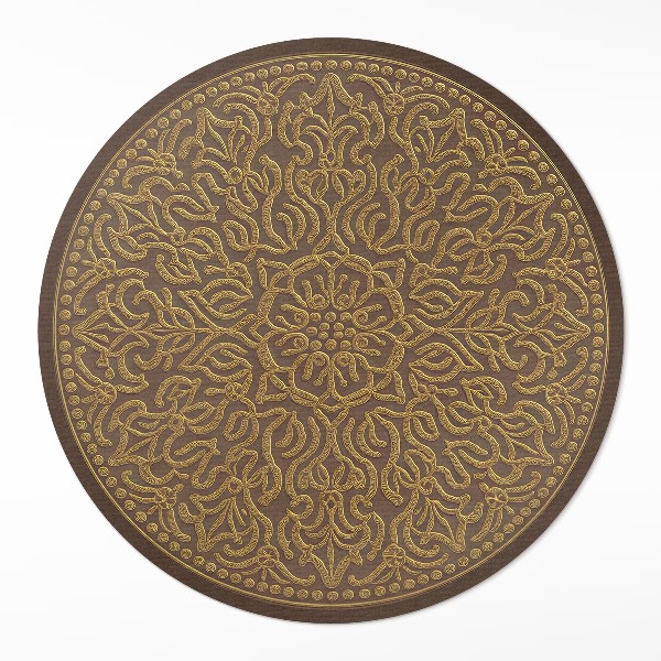 Runder vinyl teppich läufer Geometrisches Muster grafische dekorative Stickerei