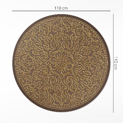 Runder vinyl teppich läufer Geometrisches Muster grafische dekorative Stickerei