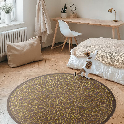 Runder vinyl teppich läufer Geometrisches Muster grafische dekorative Stickerei