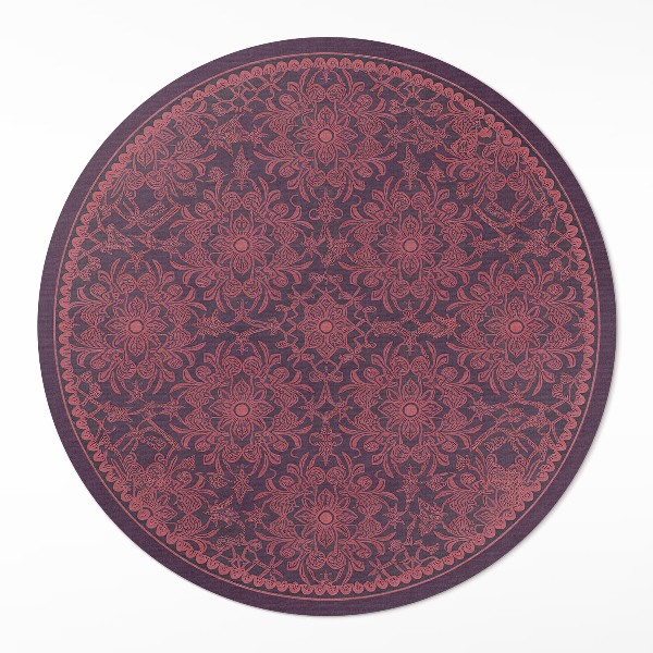 Runder vinyl teppich Dekoratives verziertes Muster im Vintage-Stil