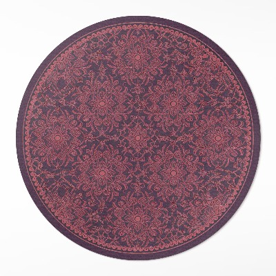 Runder vinyl teppich Dekoratives verziertes Muster im Vintage-Stil