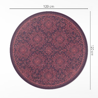 Runder vinyl teppich Dekoratives verziertes Muster im Vintage-Stil