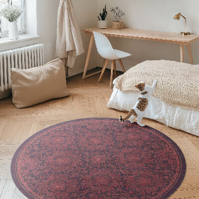 Runder vinyl teppich Dekoratives verziertes Muster im Vintage-Stil