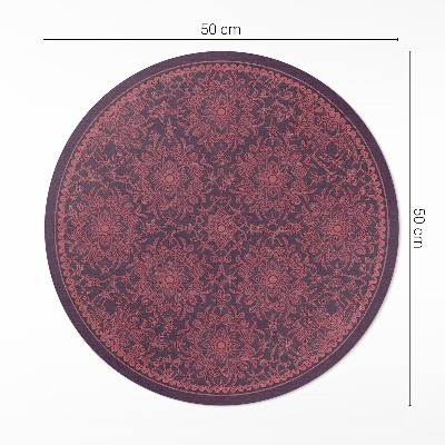 Runder vinyl teppich Dekoratives verziertes Muster im Vintage-Stil