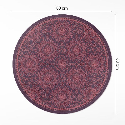 Runder vinyl teppich Dekoratives verziertes Muster im Vintage-Stil