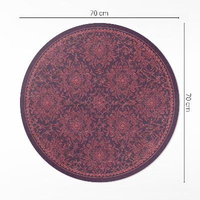 Runder vinyl teppich Dekoratives verziertes Muster im Vintage-Stil