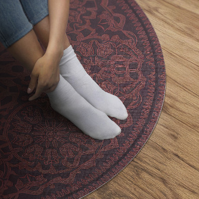 Runder pvc teppich Dekoratives geometrisches Muster im Vintage-Stil