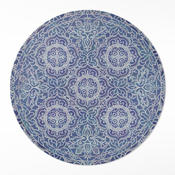 Runder vinyl teppich läufer Reich verziertes geometrisches Muster im Vintage-Stil