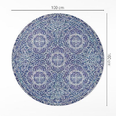 Runder vinyl teppich läufer Reich verziertes geometrisches Muster im Vintage-Stil