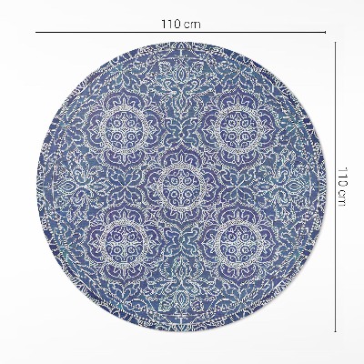 Runder vinyl teppich läufer Reich verziertes geometrisches Muster im Vintage-Stil