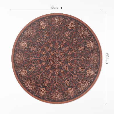 Runder teppich pvc Dekoratives geometrisches Muster im Vintage-Stil
