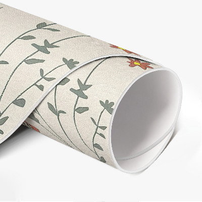 Runder vinyl teppich Winzige Feldblumen Boho zarte Wiese