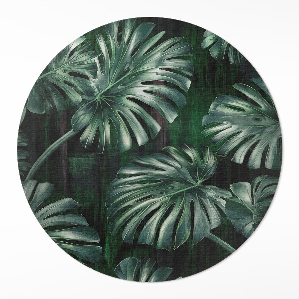 Runder pvc teppich Tropische Monstera-Blätter