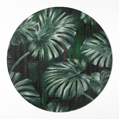 Runder pvc teppich Tropische Monstera-Blätter
